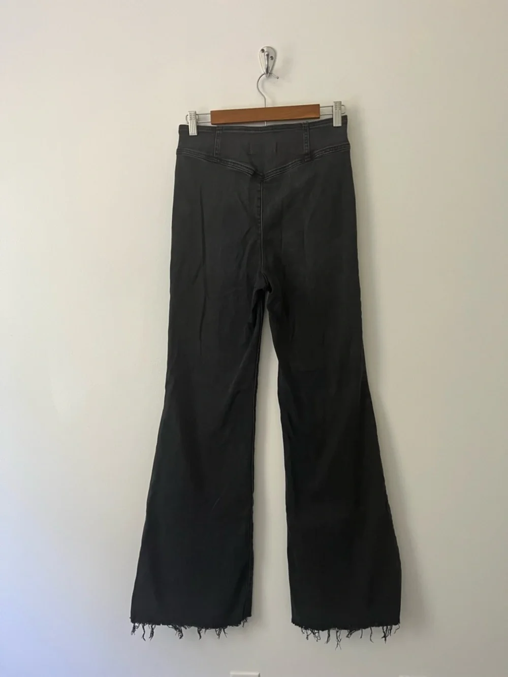 We The Free People Curvy High Rise Flare Festival Hippie Jeans Black 28